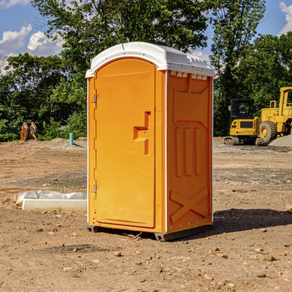 how often are the portable restrooms cleaned and serviced during a rental period in Cinco Bayou Florida